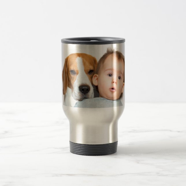 Taza De Viaje Diseñar su propia foto para bebés y Mascotas (Centro)