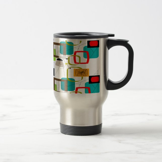 Taza De Viaje Diseño abstracto moderno de mediados de siglo (Derecha)