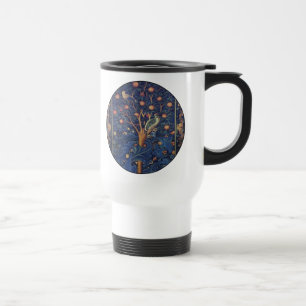 Taza De Viaje Diseño azul de tapiz del pájaro carpintero de Will