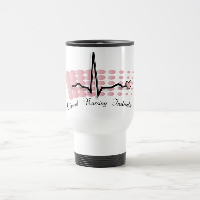 Taza De Viaje Diseño clínico del instructor QRS de la enfermería (Centro)