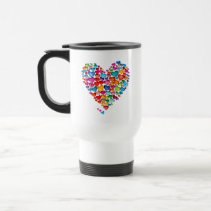 Taza De Viaje Diseño de acuarela en forma de corazón de San Vale