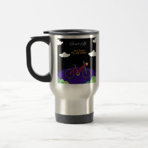 Taza De Viaje Diseño de Arte de Bicicleta Minimalista