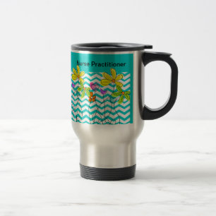 Taza De Viaje Diseño de Chevron de la enfermera registradoa