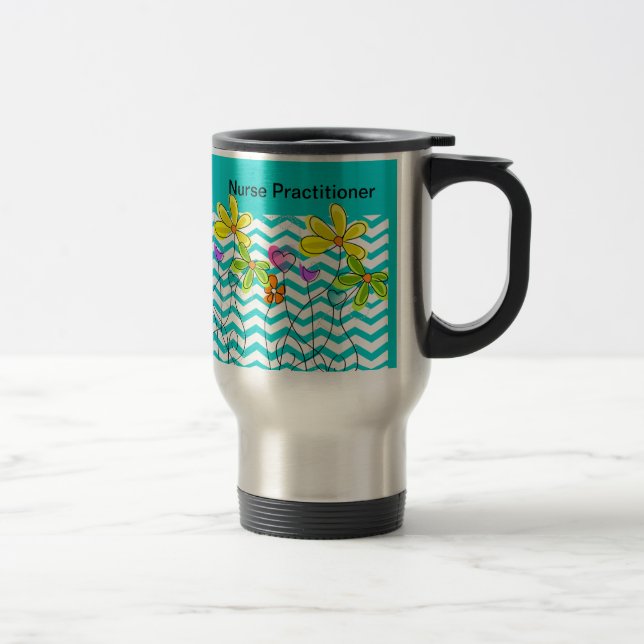 Taza De Viaje Diseño de Chevron de la enfermera registradoa (Derecha)