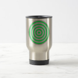 Taza De Viaje Diseño de Círculo Concéntrico Colorido Personaliza