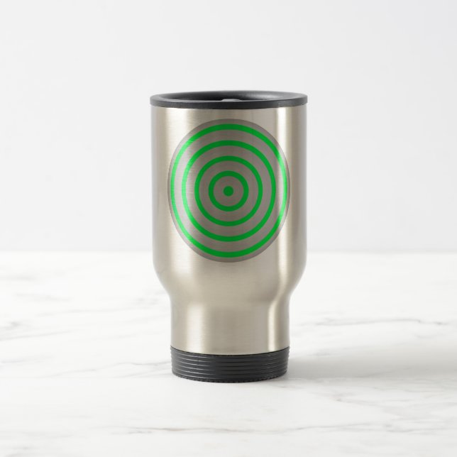 Taza De Viaje Diseño de Círculo Concéntrico Colorido Personaliza (Centro)