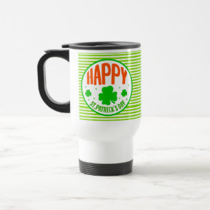 Taza De Viaje Diseño de círculo del día de San Patricio feliz