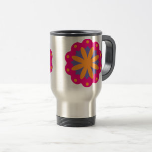 Taza De Viaje Diseño de flores geométricas audaces