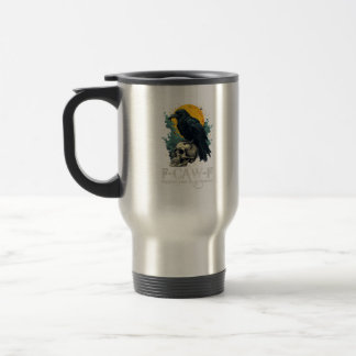 Taza De Viaje Diseño de Luna de Cráneo Divertido F-Caw-F Cuervo