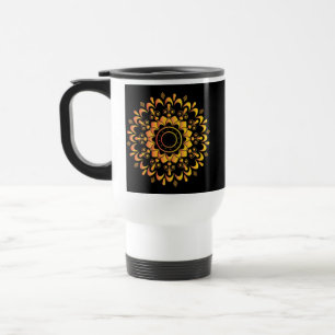 Taza De Viaje Diseño de Mandala Único Dorado-95747