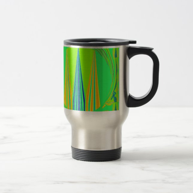 Taza De Viaje Diseño de neón geométrico Edgy (Derecha)