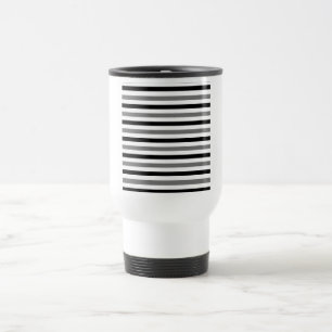 Taza De Viaje Diseño de rayas blancas y negras Ahs