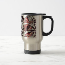 Taza De Viaje Diseño de tatuaje de koi rojo