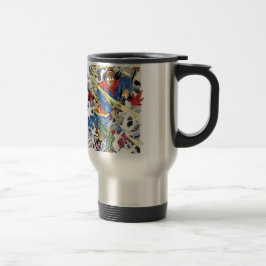 Taza De Viaje diseño de tatuaje de samurái japonés con lanza