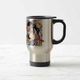 Taza De Viaje Diseño de tatuaje grotesco y de serpiente