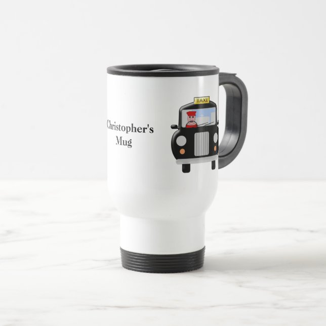 Taza De Viaje Diseño de taxis negros (Anverso derecho)