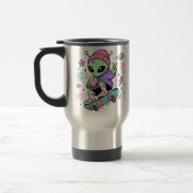 Diseño de té burbuja skater alien kawaii