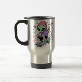 Taza De Viaje Diseño de té burbuja skater alien kawaii