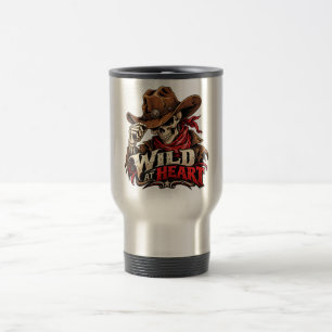 Taza De Viaje Diseño de vaquero esqueleto de alma salvaje occide