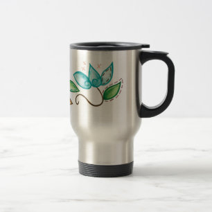 Taza De Viaje Diseño espiral del bordado de flores