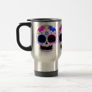 Taza De Viaje Diseño feliz del cráneo del azúcar