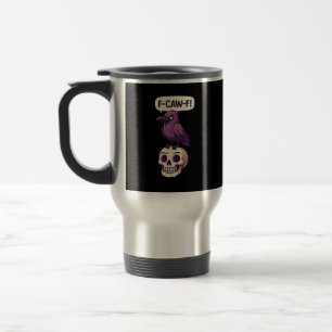 Taza De Viaje Diseño gráfico de humor de Halloween con cráneo de