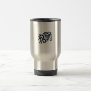 Taza De Viaje Diseño gráfico de la imagen del acordeón azul,