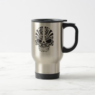 Taza De Viaje Diseño gráfico decorativo de cráneo negro