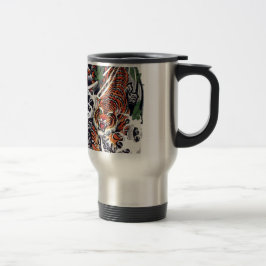 Taza De Viaje Diseño Japonés de Tigre y Arce