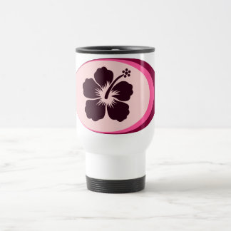 Taza De Viaje Diseño oval del hibisco de la forma