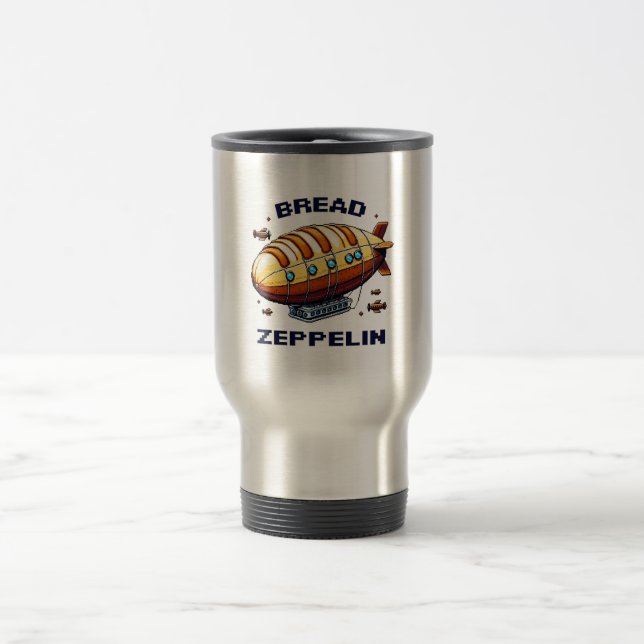 Taza De Viaje Diseño retro del Bread Zeppelin (Centro)