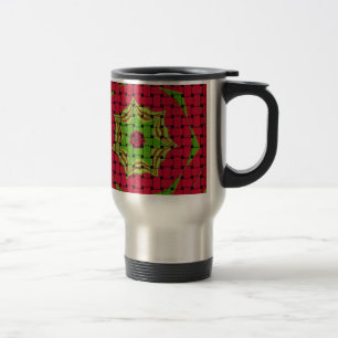 Taza De Viaje Diseño rojo trenzado con encanto africano