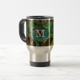 Taza De Viaje Diseño temático personalizado del monograma del