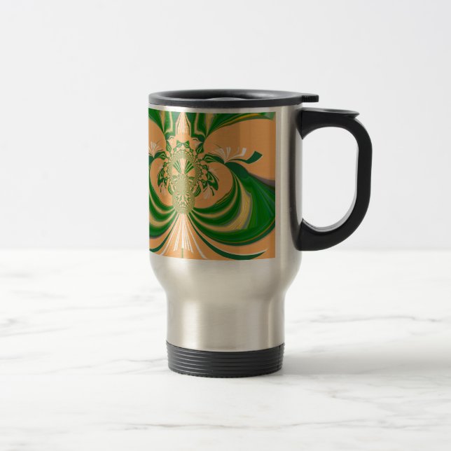 Taza De Viaje Diseño verde amarillo. (Derecha)
