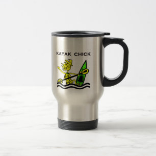 Taza De Viaje Diseños y cosas del polluelo del kajak