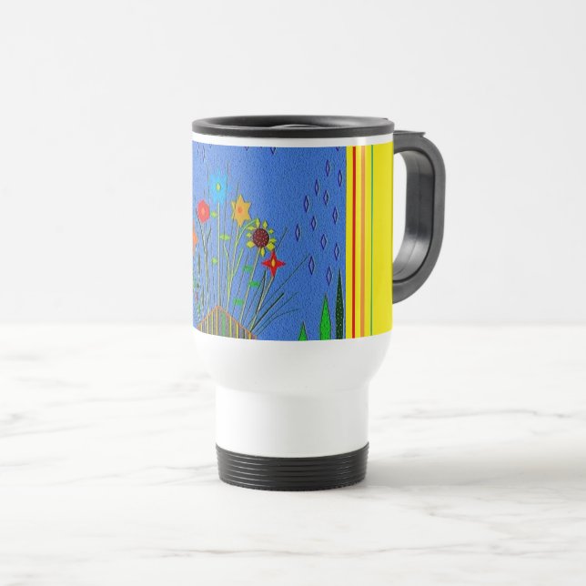 Taza De Viaje "Disposición de flores digitales" Mug viajero (Anverso derecho)