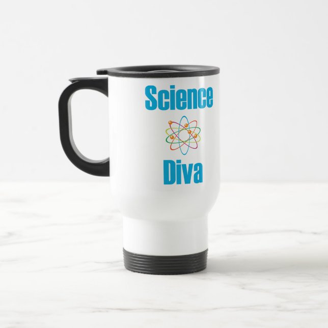 Taza De Viaje Diva atómica de la ciencia (Izquierda)