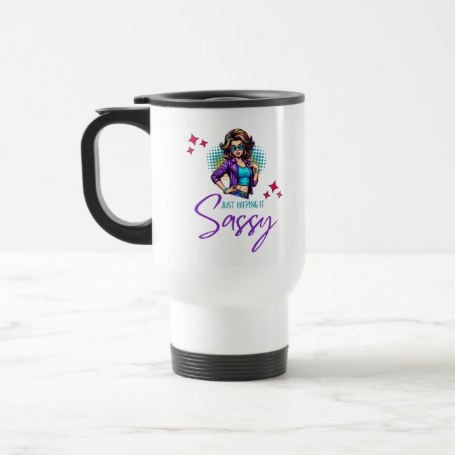 Taza De Viaje Diva de neón descarada  (Izquierda)