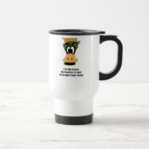 Taza De Viaje Diversa realidad del pato verde loco del dibujo