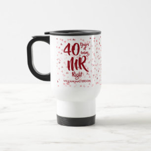 Taza De Viaje Diversión del Sr. Correcto 40º Aniversario de Boda