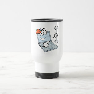 Taza De Viaje divertida reparación de computadora de dibujos ani