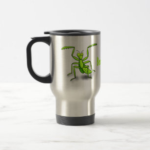 Taza De Viaje Divertido ilustracion personalizado de mantis de o