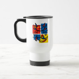 Taza De Viaje Divertido patrón de arte abstracto de Axolotl Piet
