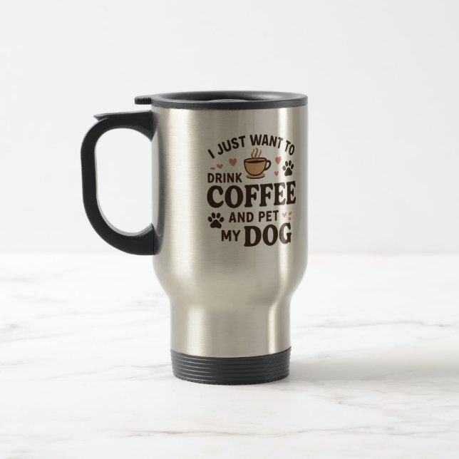 Taza De Viaje Divertido perro amante Perro madre perro papá (Izquierda)