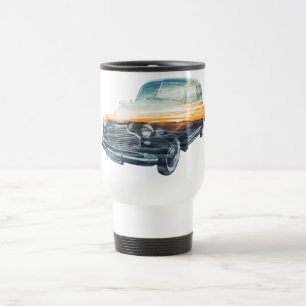 Taza De Viaje doble exposición al vehículo de puesta al sol