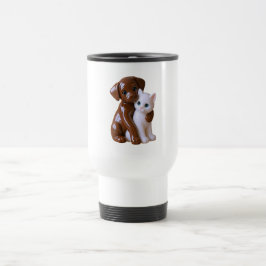 Taza De Viaje Dog and cat figurine
