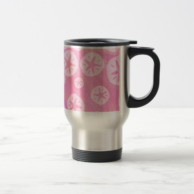 Taza De Viaje Dolar de arena blanco y rosa (Derecha)