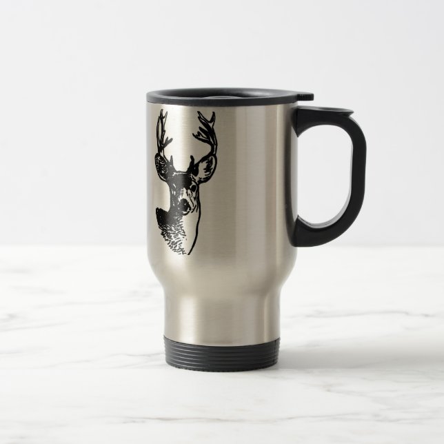 Taza De Viaje Dólar del ciervo mula (línea arte) (Derecha)