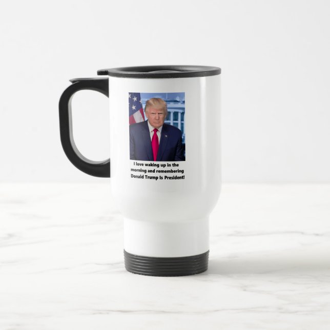 Taza De Viaje Donald Trump cuando me despierto (Izquierda)