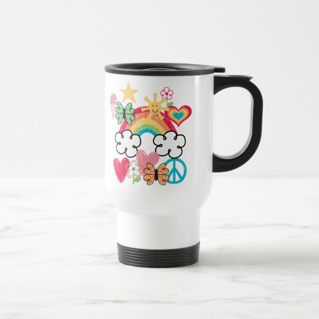 Taza De Viaje Doodles felices (Derecha)